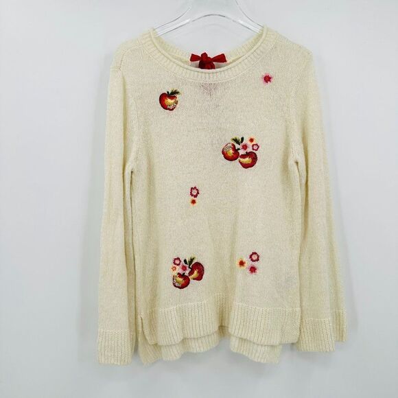 LC Lauren Conrad Size Medium Cream Disney Snow White Embroidered Sweater - Picture 2 of 8